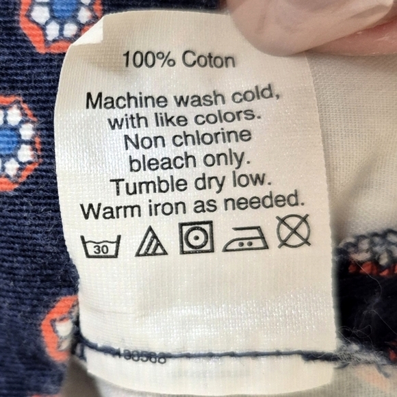 J. Crew Navy Blue Floral Boho‎ Paisley Cotton Shorts Womens 8 - Picture 2 of 16